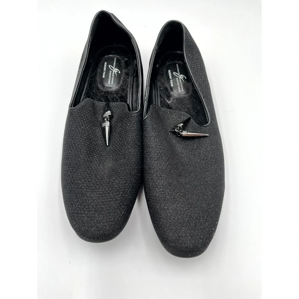 Giorgio Brutini Signature Collide Men's Loafers 10.5M Black Gold Metallic Shoes‎